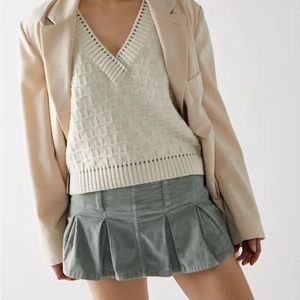 NWOT Free People Corduroy Skirt Pleated Micro Mini Skort Z519